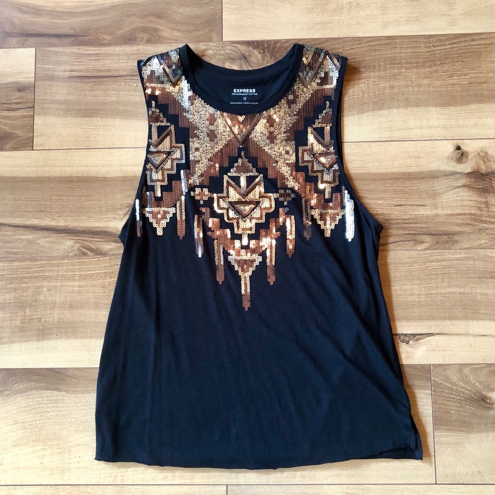 Express Sequin Muscle Tank